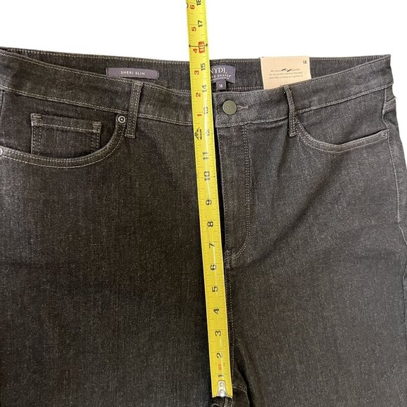 NYDJ NEW Sheri Slim Curve Shaper Womens 18 Jeans Black Denim Stretch Capsule - Picture 9 of 14
